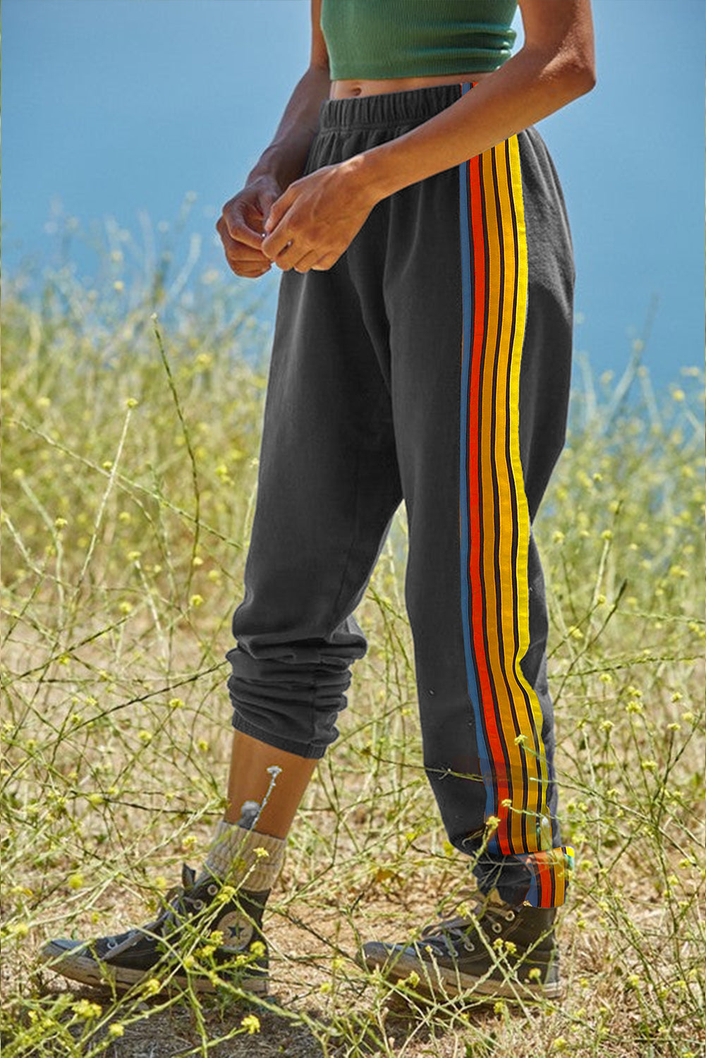 Stripe High Waist Sweatpants