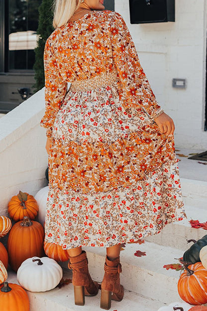 Floral Ruffle Maxi Dress Plus Size