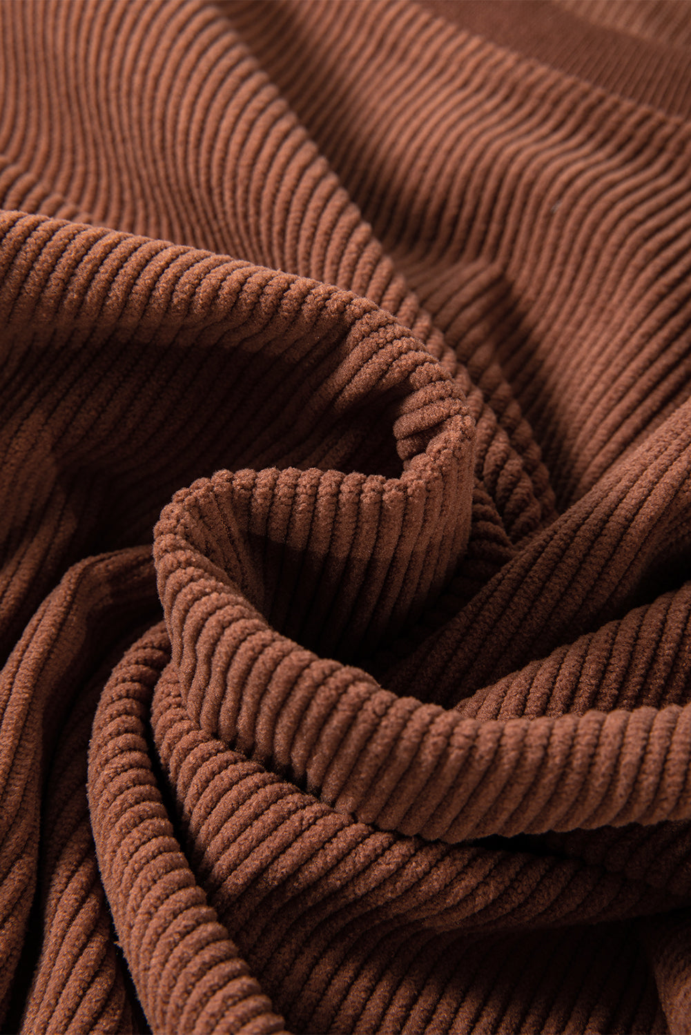 Solid Ribbed Corduroy Long Sleeve Oversized Sweatshirt