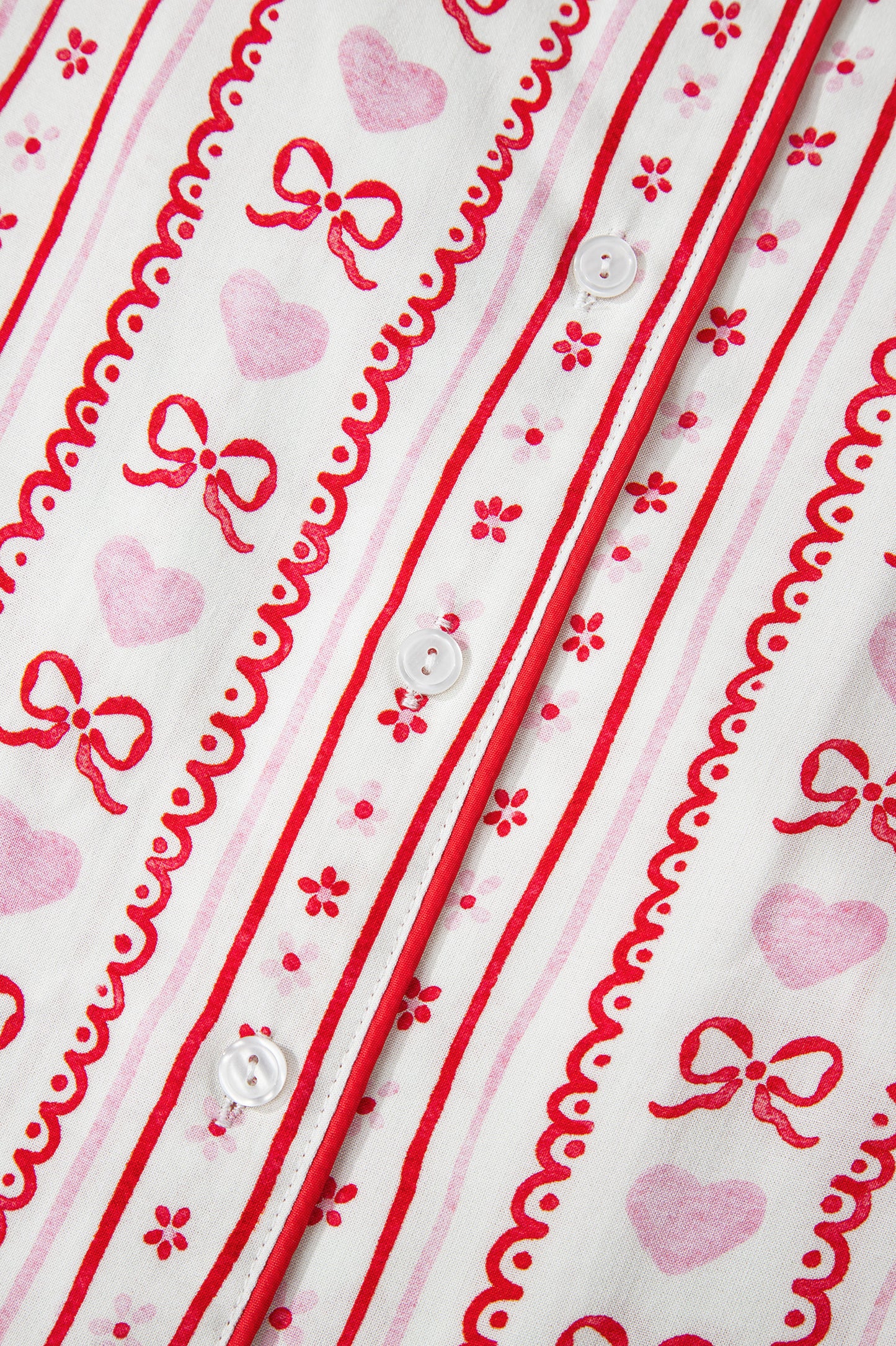 Bow Heart Top and Shorts Pajama Set