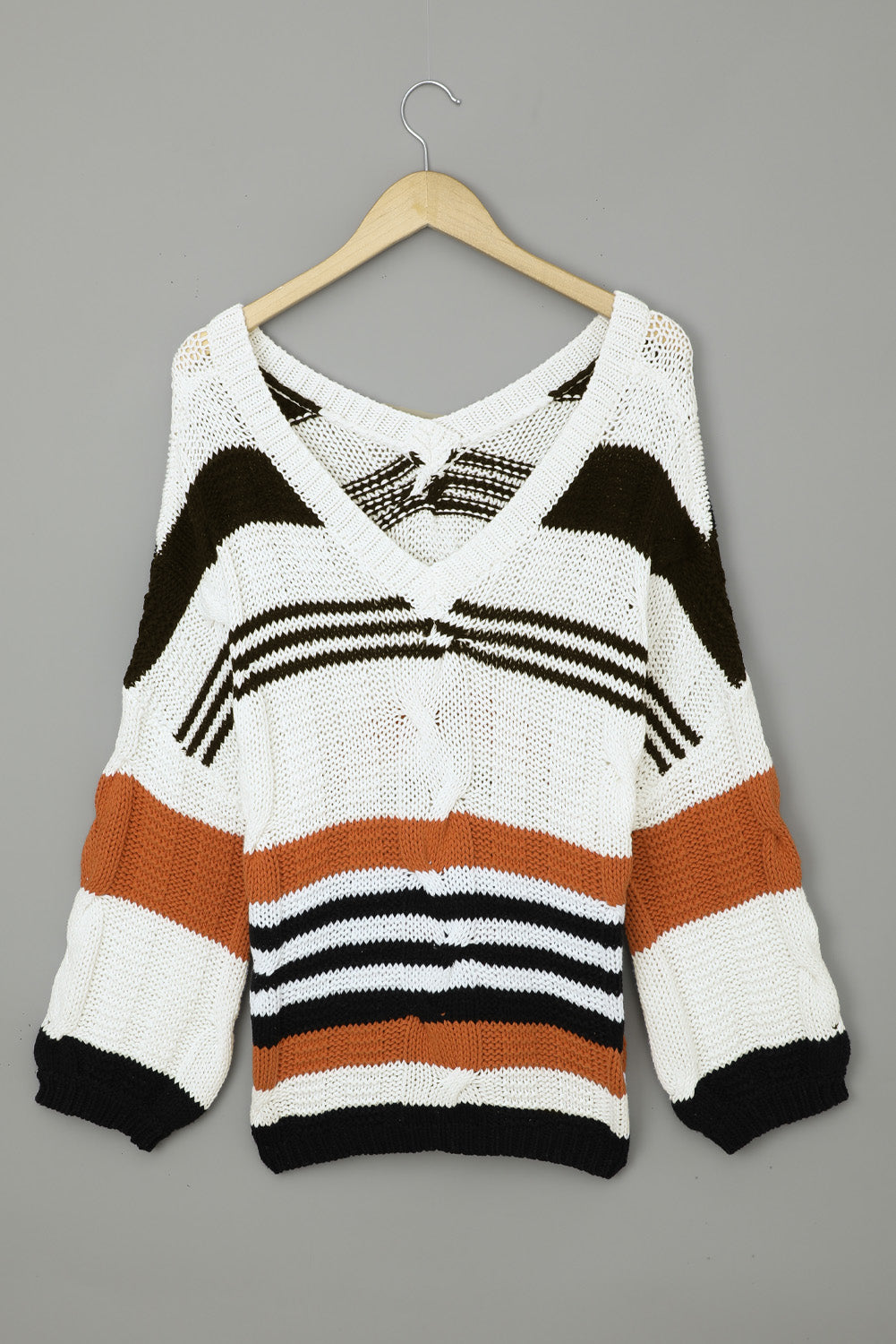 Cable Knit Puff Sleeve Sweater