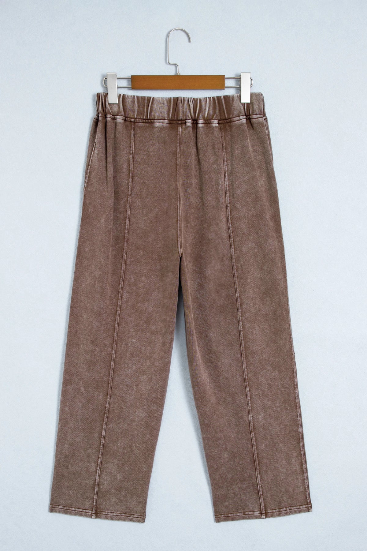 Mineral Wash Elastic Waist Barrel Leg Pants