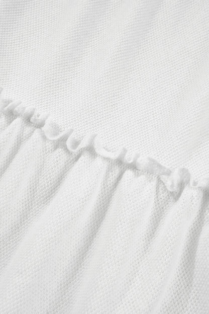 Solid Frilled Ruffle Tiered Tank Top
