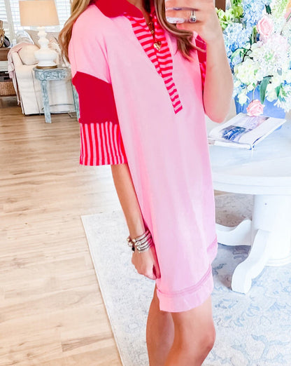 Stripe Short Sleeve T-Shirt Dress