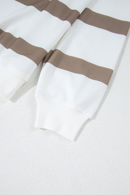 Stripe Drop Shoulder Top and Jogger Pants Set