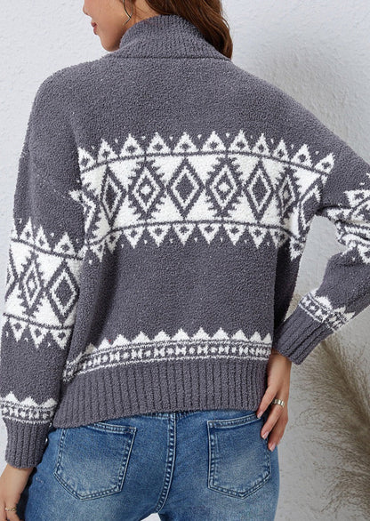 NEW! Aztec Quarter Zip Pullover Sweater