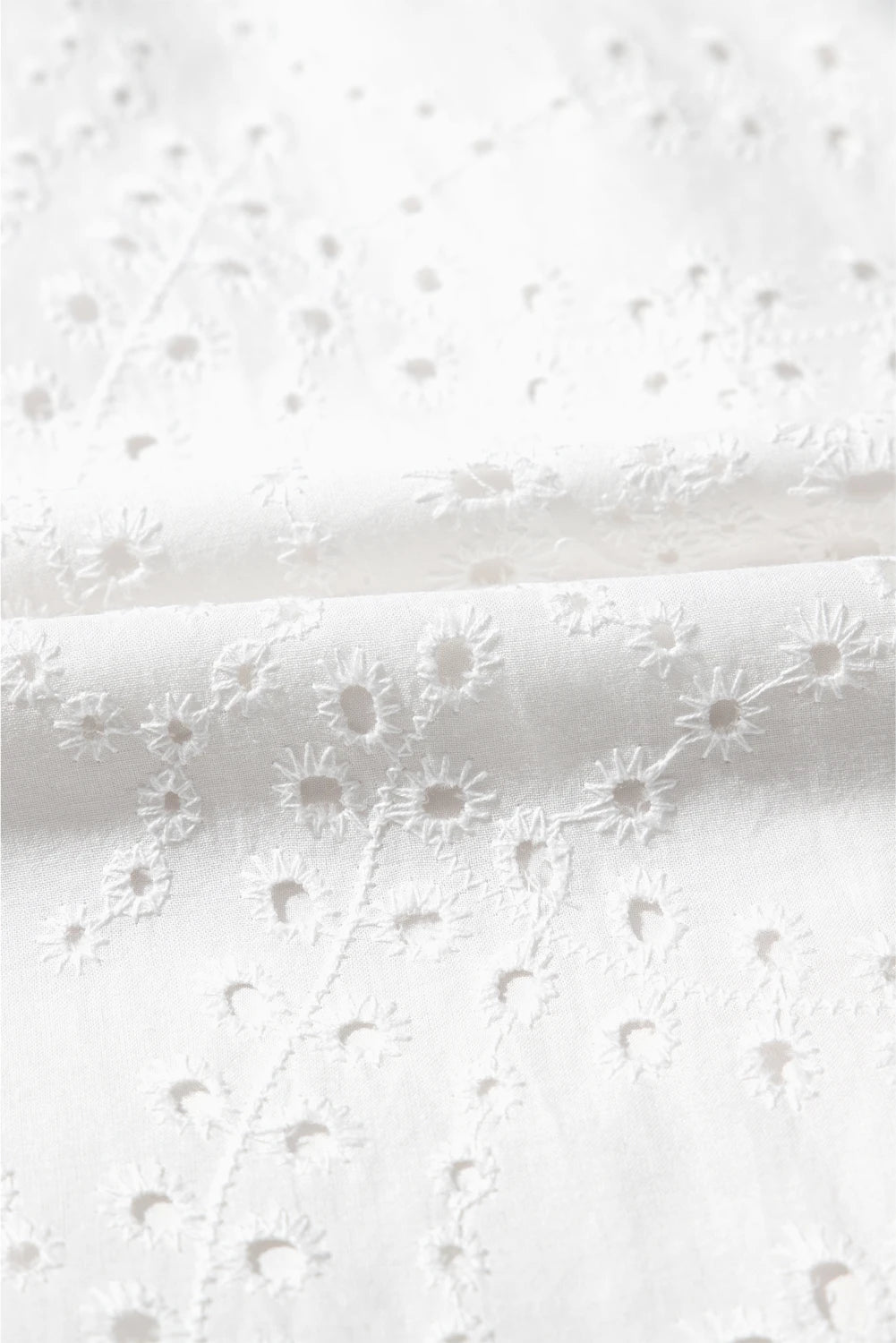 Floral Eyelet Embroidered Sleeveless Ruffle Hem Dress