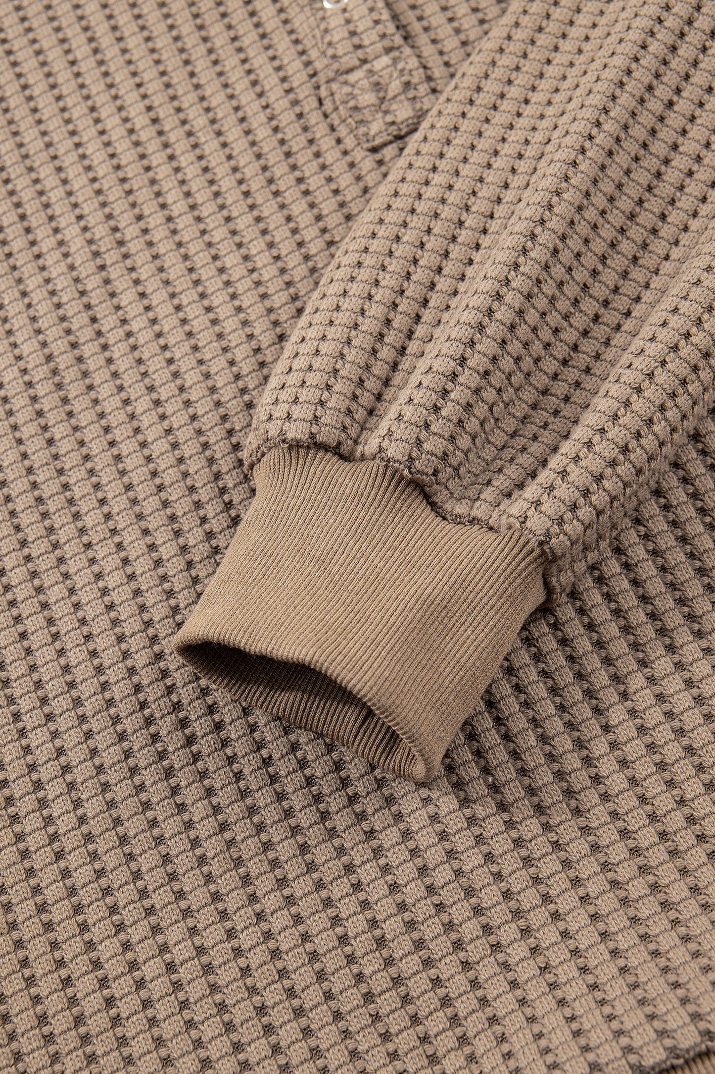 Solid Textured Knit Snap Button Collar Top