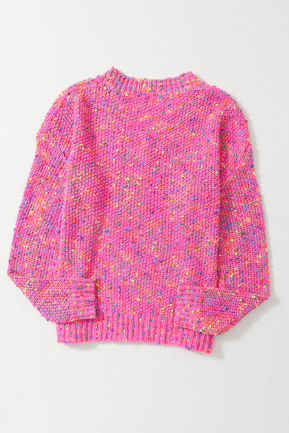 Dotted Confetti Knit V-Neck Sweater