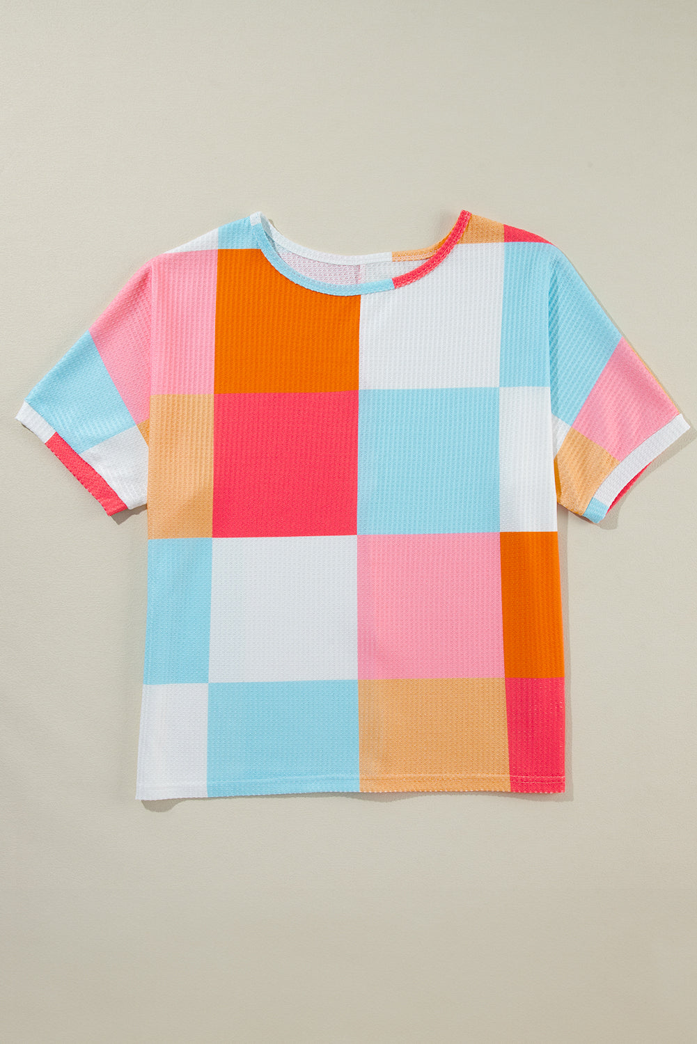 Colorblock Waffle Knit T-Shirt