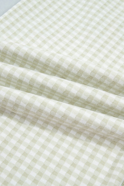 Gingham Exposed Seam Drawstring Elastic Waist Pants