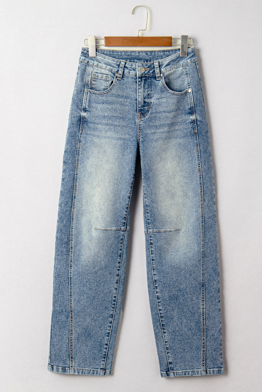 Denim Vintage Washed Seam Shift Jeans