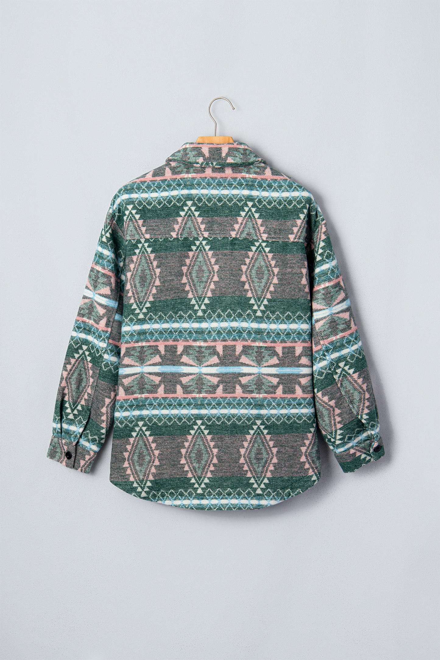 Aztec Geometric Long Sleeve Button Front Shacket