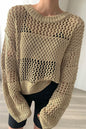 Hollowed Out Long Sleeve Sweater