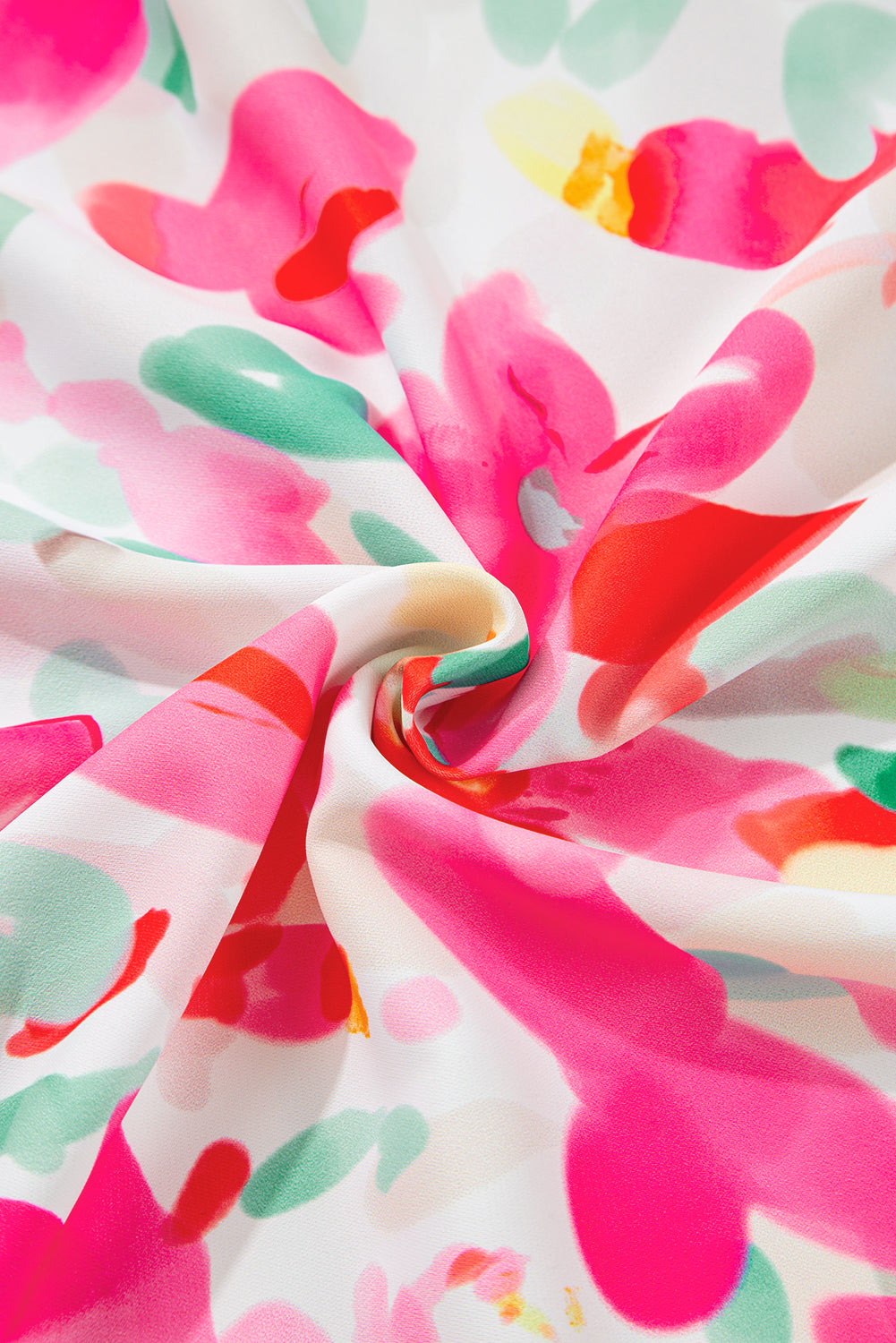 Floral Flutter Sleeve Round Neck Blouse