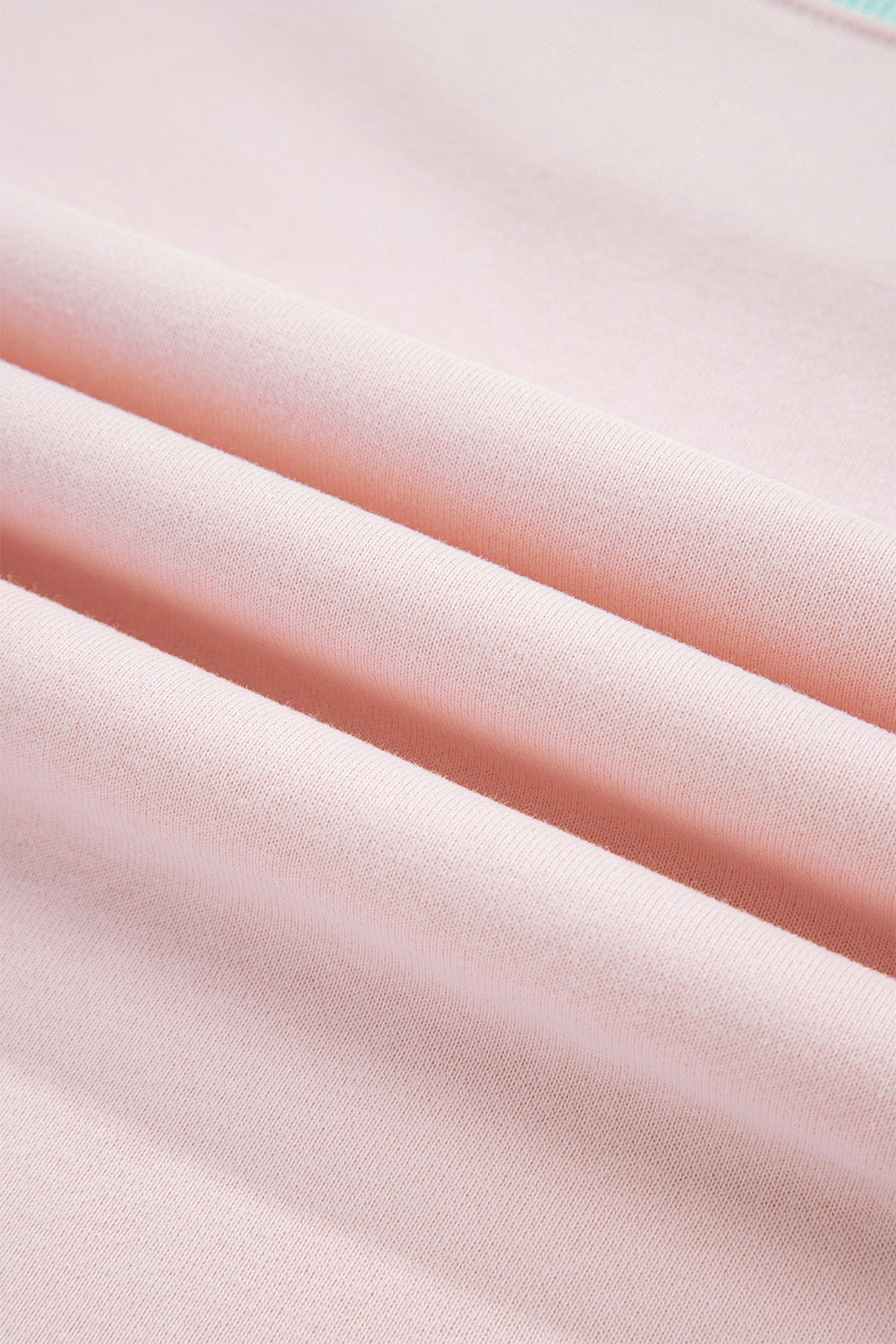 Stripe Colorblock Drop Shoulder Sweatshirt