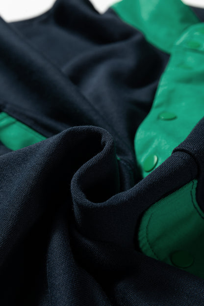 Colorblock Patchwork Pullover and Shorts Set