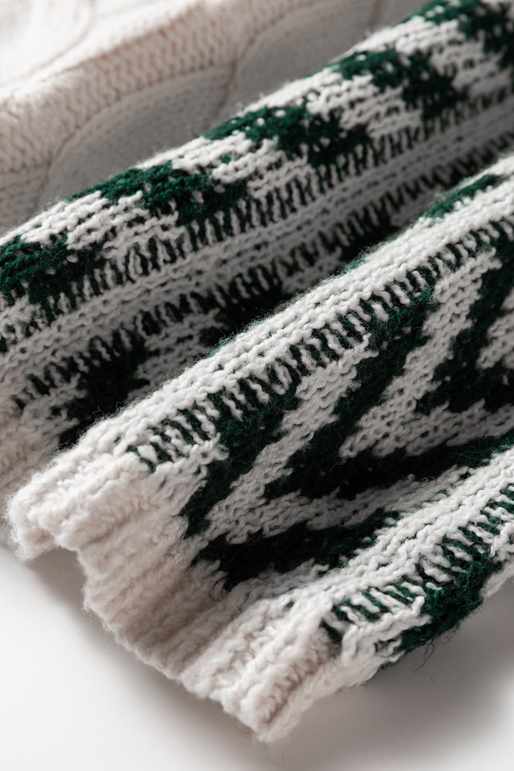 Colorblock Cable Knit Patchwork Tied Back Sweater