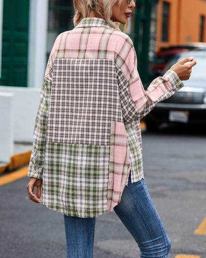 Plaid Hi-Low Button Front Shirt