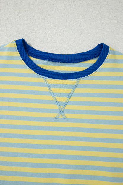 Stripe Terry Knit Top & Shorts Set