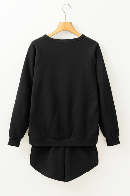 Colorblock Stripe Pullover and Shorts Set