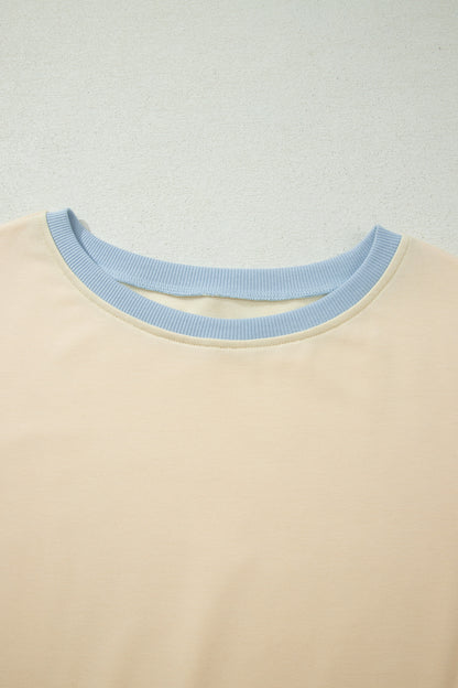 Colorblock Drop Shoulder T-Shirt & Skort Set