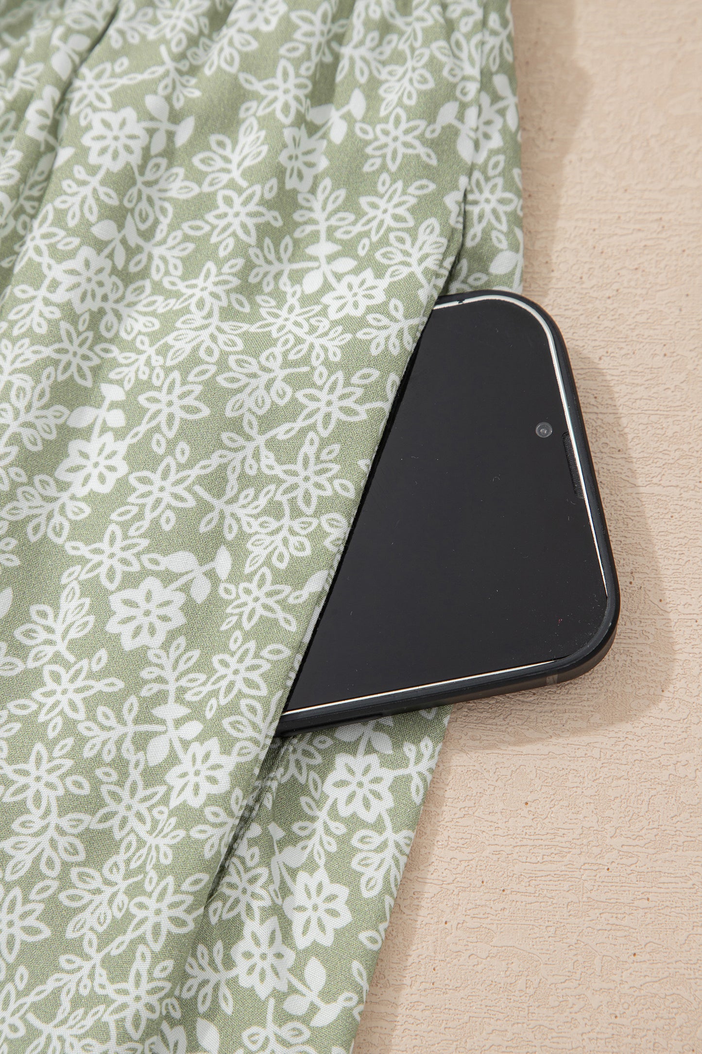 Floral Smocked Square Neck Sleeveless Jumpsuit