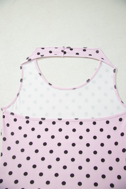 Polka Dot Halter Tank & Elastic Shorts Set