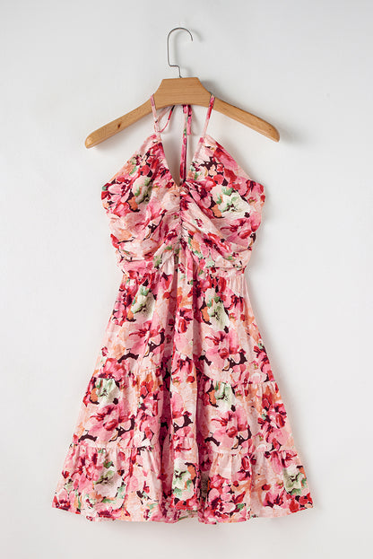 Floral Ruffle Sleeveless Mini Dress