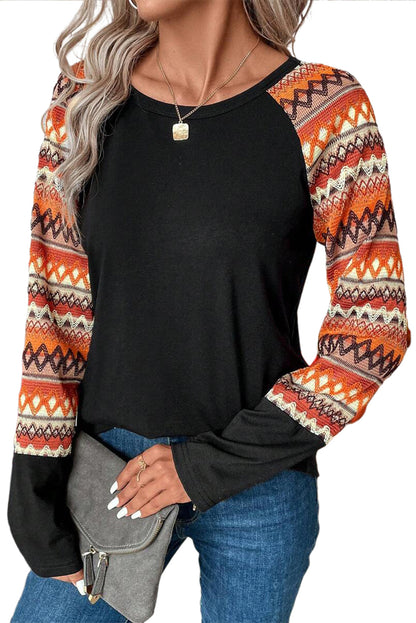 Aztec Raglan Long Sleeve Tee