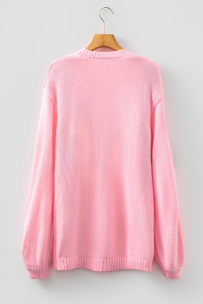 Christmas Tree Pumpkin Open Front Drop Shoulder Cardigan