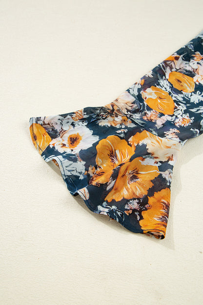 Floral Off Shoulder Bell Sleeve Peplum Top