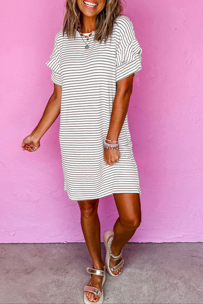 Ruffle Short Sleeve T-Shirt Mini Dress