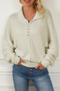 Pearl Button Dolman Sleeve Sweater