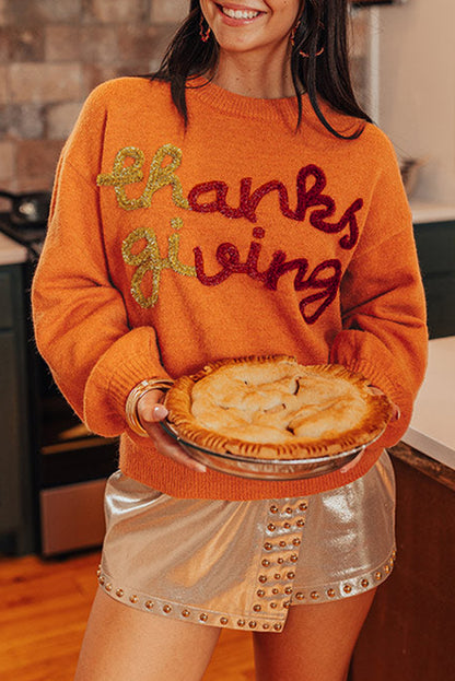 Thanksgiving Tinsel Crewneck Sweater