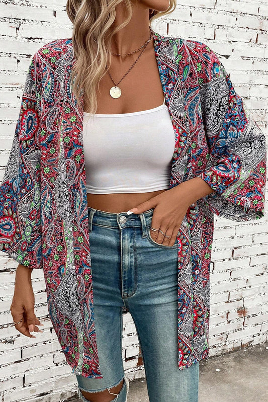 Paisley Open Front Kimono