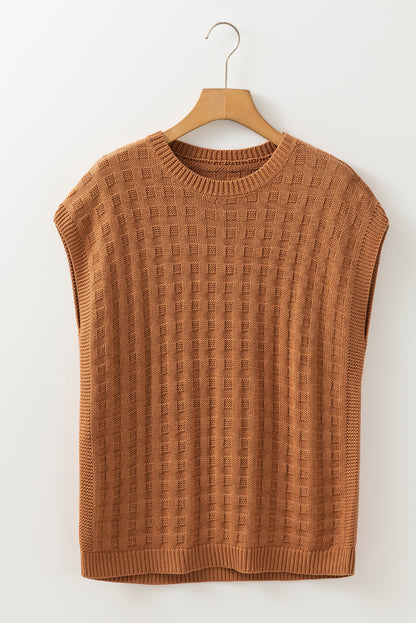 Textured Short Sleeve Sweater Top