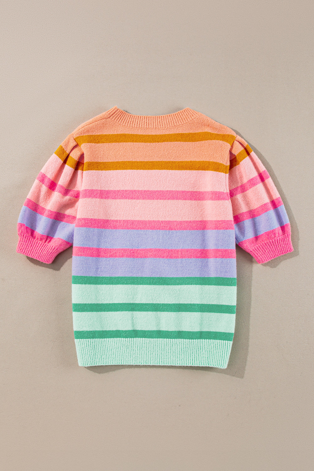 Stripe Bubble Short Sleeve Sweater