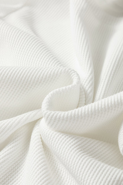 Solid Waffle Knit Long Sleeve Top