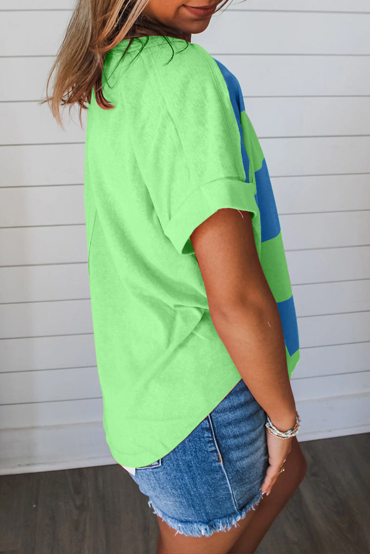 Colorblock Rounded Hem T-Shirt