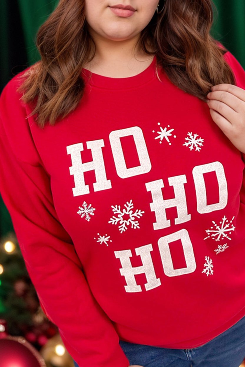 Plus Size Christmas Ho Ho Ho Sweatshirt