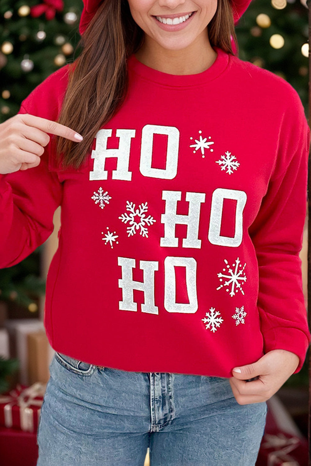 Plus Size Christmas Ho Ho Ho Sweatshirt