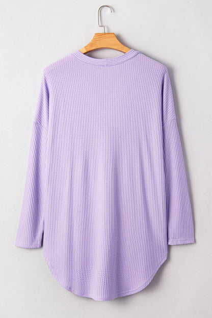 Plus Size Solid Waffle Knit Button-Front Cardigan