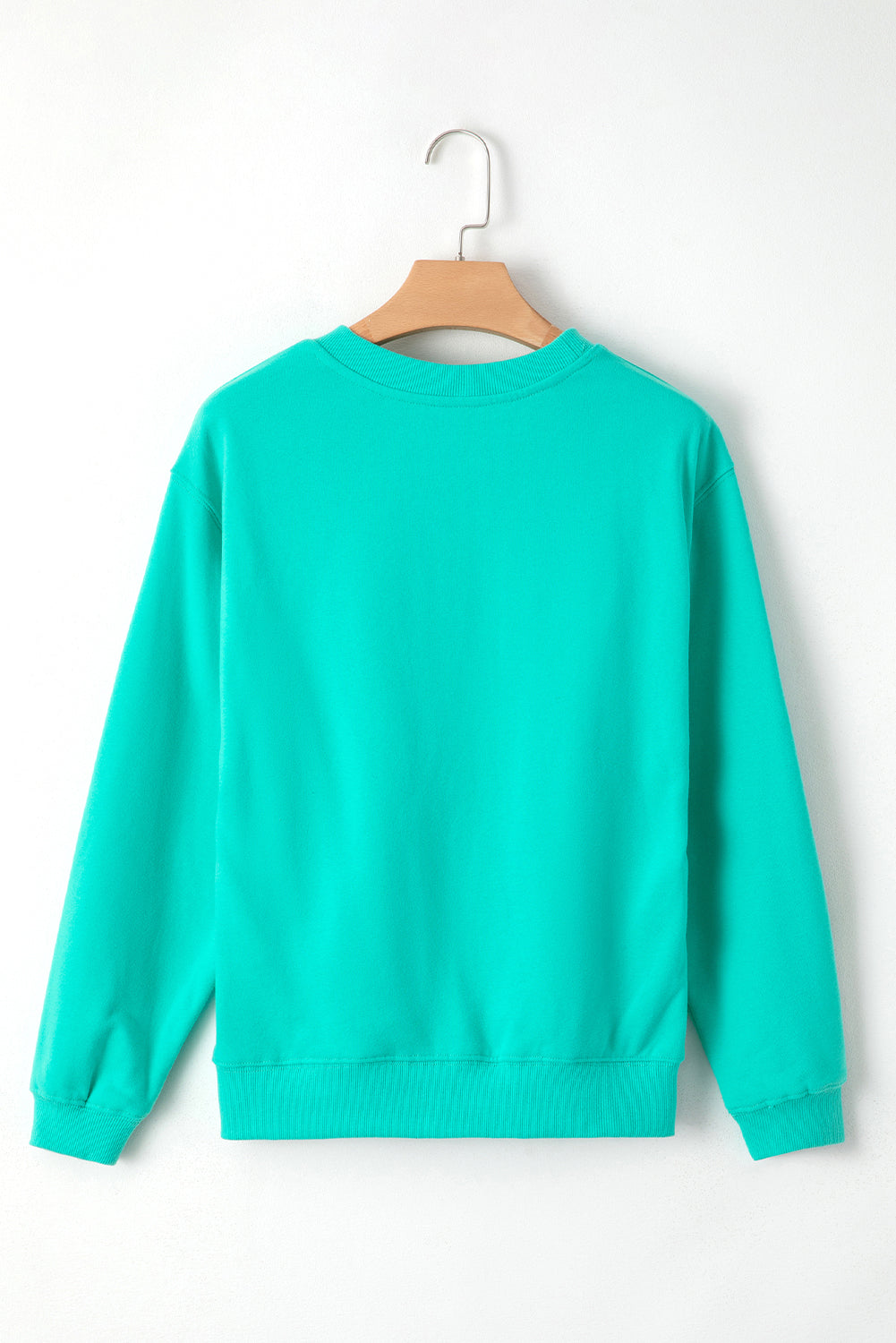 Solid Fleece Lined Drop Shoulder Terry Sweatshirt