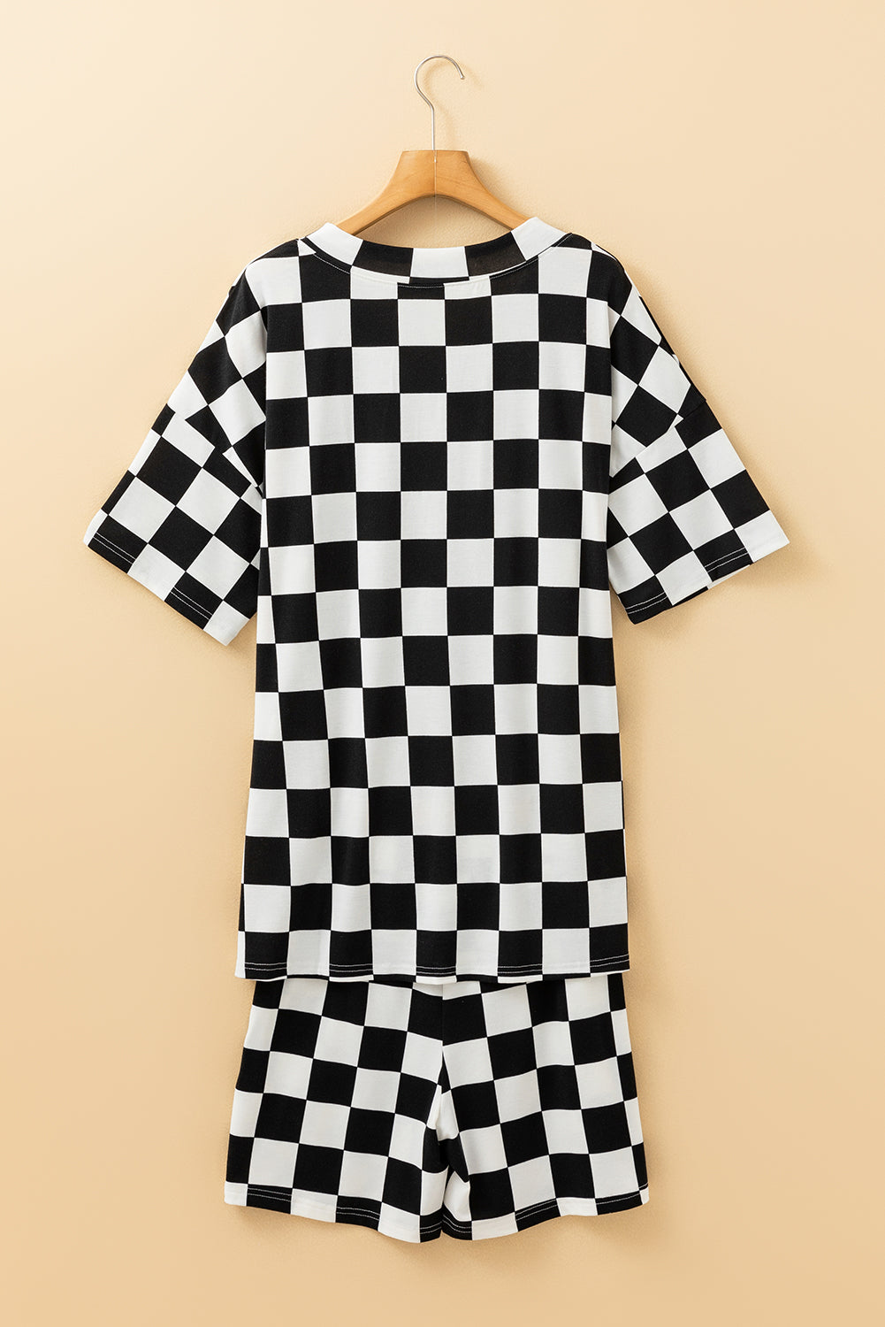 Checker Tee and Shorts Lounge Set