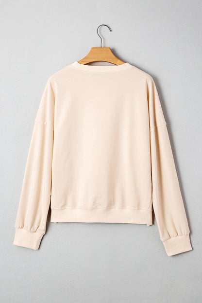 Flower Patchwork Raw Edge Drop Shoulder Top