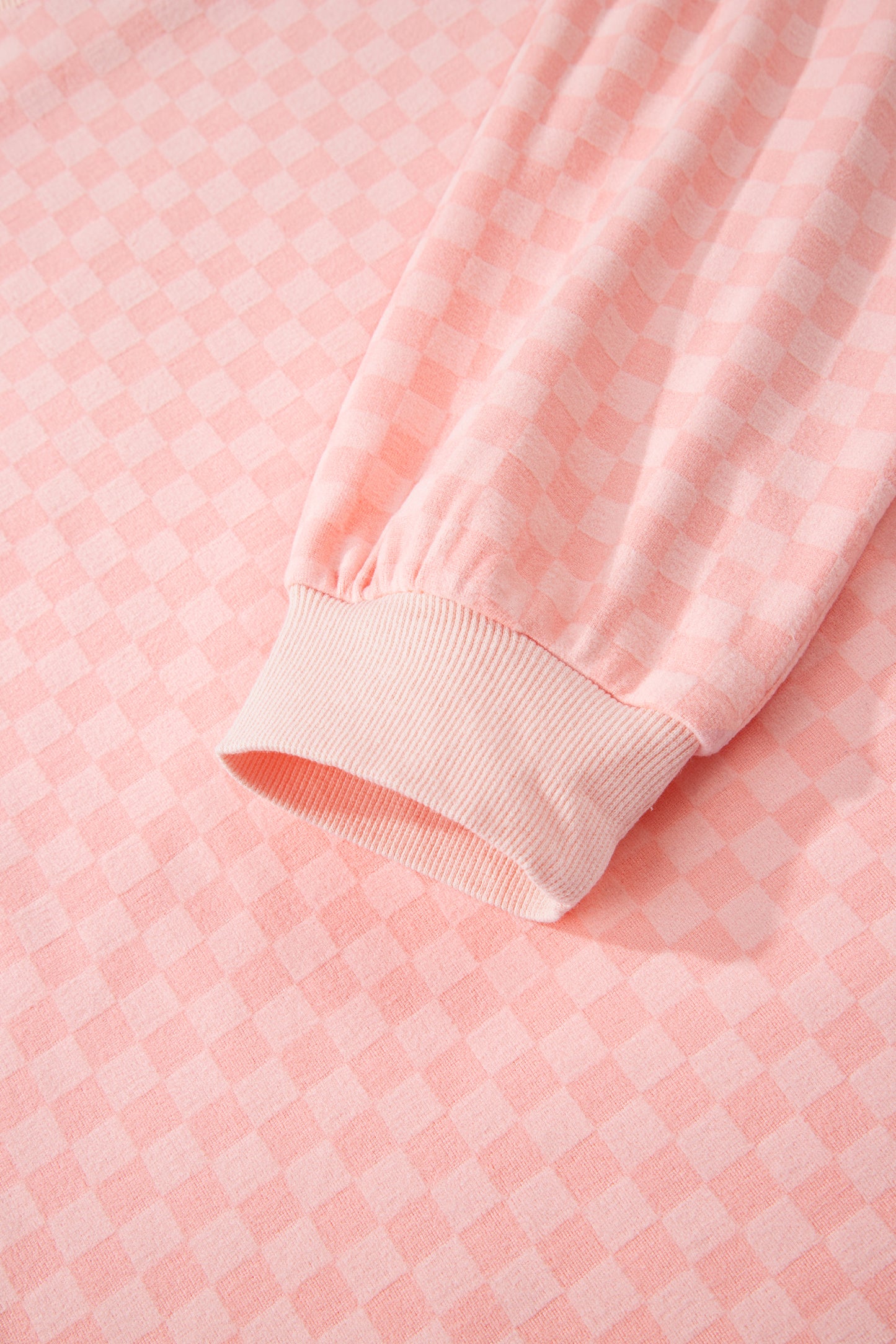 Checker Long Sleeve Pullover and Shorts Set