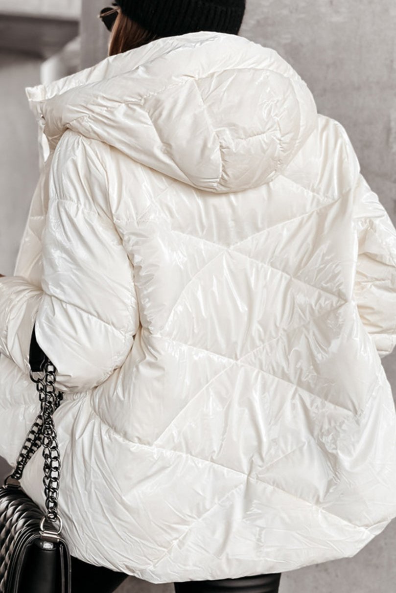 Solid Quilted Hooded Puffer Jacket