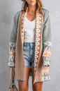 Aztec Open Front Knitted Cardigan