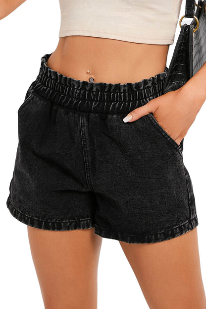 Denim Vintage Wash Pocketed Shorts